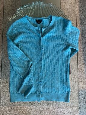 💜 Talbots Cardigan Cable Knit